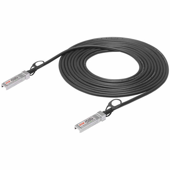 Picture of 6COM 10G SFP+ DAC Cable, 5 M (16.4ft) Passive Twinax Cable, Direct Attach Copper, 10GBase-CU Cable, SFP to SFP, for Cisco, Ubiquiti, D-Link, Supermicro, Netgear and Open Switches, 5 Meter