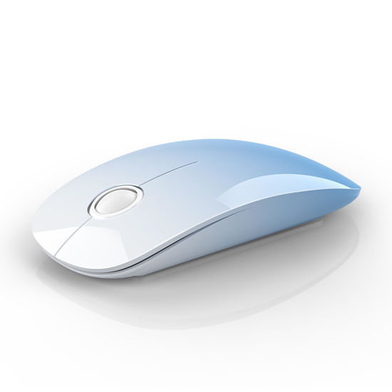 Picture of RAPIQUE Bluetooth Wireless Mouse - (BT5.1+USB) Dual Connectivity, Quiet Click, Low Power, and 1600 DPI, Portable Cordless Mouse for Laptop, MacBook Pro/Air, iPad (Gradient Sky Blue)
