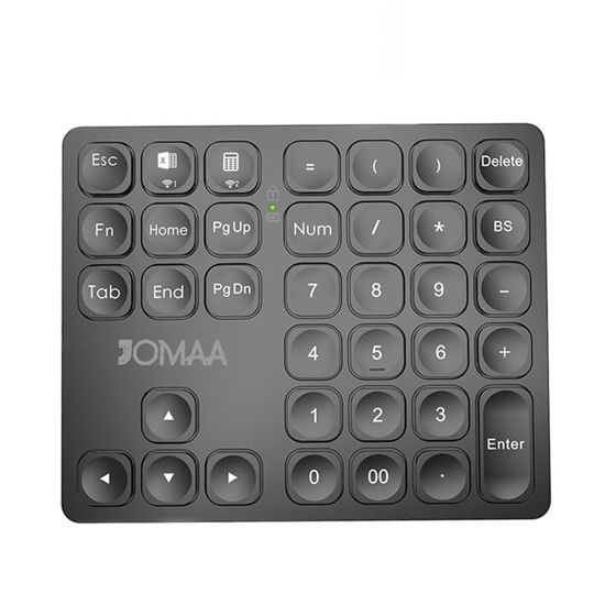 Picture of JOMAA Dual Wireless Numeric Keyboard Rechargeable Wireless Number Numpad for iPad Laptop Windows ios Slinet Digital Keyboard (black)