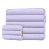 Picture of MOSISO 13-14 inch Laptop Case, 13.3 inch Puffy Laptop Sleeve Compatible with MacBook Air 13 13.6 M3 M2 M1/Pro 13/Pro 14, HP, Dell, ASUS, Lenovo, Polyester Horizontal Bag with Small Case, Purple