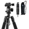 Picture of SIRUI Carbon Fiber Travel Tripod, 55.1" Compact Lightweight Traveler Tripod with 360°Panorama Ball Head for Cameras, QR Plate, Removable Center Column, Load up to 10kg/22lbs, AM-5C