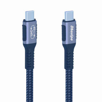 Picture of Dhaxipo USB 4 for Thunderbolt 4 Cable 4FT, 40 Gbps Data Transfer with 240W and 4K@144Hz 5K@ 60Hz or 8K@30Hz,Compatible with Thunderbolt 4/3 Cable and USB C,fit for Laptop,Docking,Monitor and More