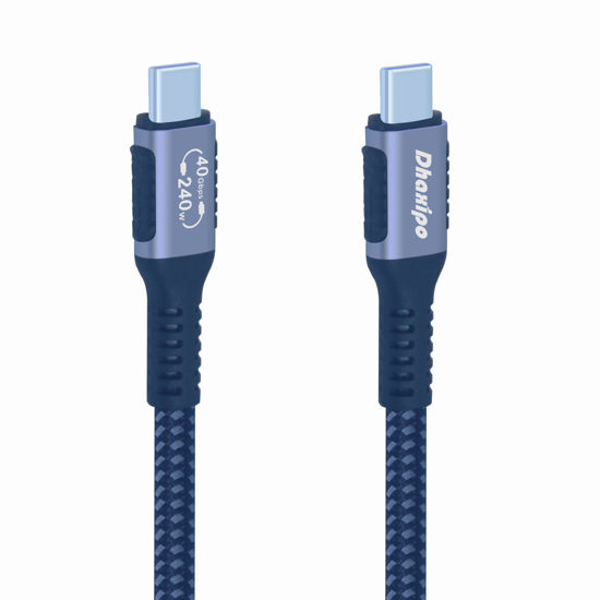 Picture of Dhaxipo USB 4 for Thunderbolt 4 Cable 4FT, 40 Gbps Data Transfer with 240W and 4K@144Hz 5K@ 60Hz or 8K@30Hz,Compatible with Thunderbolt 4/3 Cable and USB C,fit for Laptop,Docking,Monitor and More