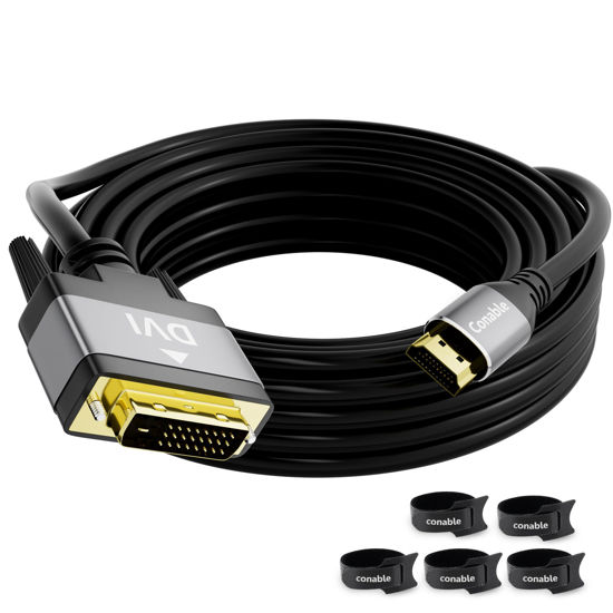 Picture of DVI to HDMI Cable 10FT, Bi-Directional HDMI to DVI Male to Male Cord, HDMI A to DVI-D Adapter, Gold-plated Connectors, Aluminum Shells, 1080P, for Computer, Monitor, Projector, Raspberry Pi, Xbox, PS3