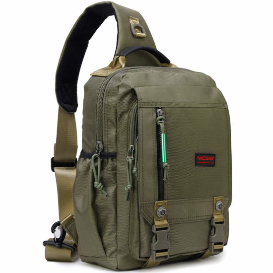Picture of NICGID Sling Bags Chest Shoulder Backpacks, 13.3'' Laptop Backpack Crossbody Messenger Bag Travel Outdoor Men Women