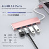 Picture of ANYPLUS USB Hub, USB 3.0 Hub Aluminum Alloy Ultra Slim USB Splitter, Portable 4 Port USB Extender, USB Hub for Laptop, PC, MacBook, iMac, Surface Pro, Mac Pro, Flash Drive, XPS 【Pink】