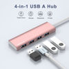 Picture of ANYPLUS USB Hub, USB 3.0 Hub Aluminum Alloy Ultra Slim USB Splitter, Portable 4 Port USB Extender, USB Hub for Laptop, PC, MacBook, iMac, Surface Pro, Mac Pro, Flash Drive, XPS 【Pink】