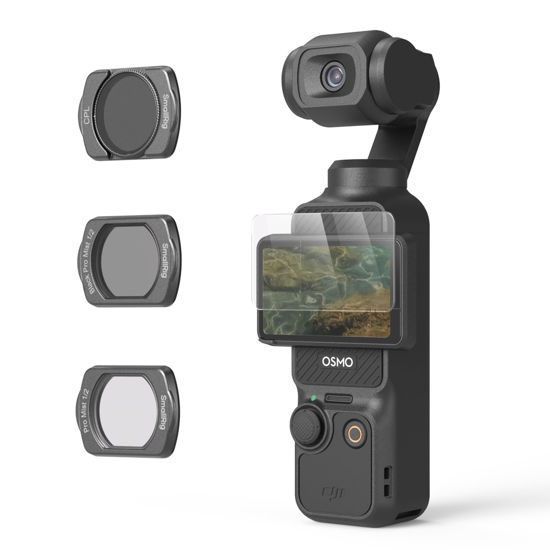 Picture of SMALLRIG Magnetic Filters Set for DJI Osmo Pocket 3, Black Diffusion, White Diffusion, CPL Multi-Coating Filter and Screen Protector 4775