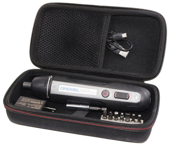 Picture of Portable Hard Travel Storage Protective Case Compatible With Dremel HSES-01 4V Cordless USB Rechargeable Electric Screwdriver Kit USB Cable and Power Adapter(Only Case)