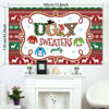 Picture of Christmas Backdrop Ugly Sweater Party Decoration Supplies Extra Large Fabric Red and Green Xmas Patterns Photography Background Winter Elfed Photo Booth Background Banner