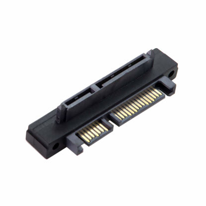Picture of CY 90 Degree Up Angled SATA 22Pin 7+15 Male to SATA 22Pin Female Extension Convertor Adapter