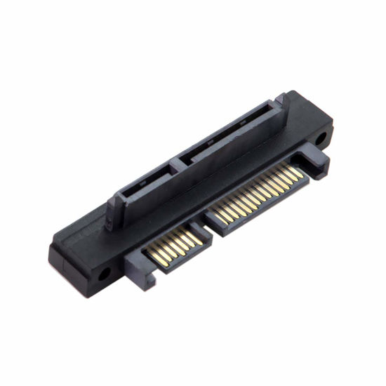 Picture of CY 90 Degree Up Angled SATA 22Pin 7+15 Male to SATA 22Pin Female Extension Convertor Adapter