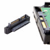 Picture of CY 90 Degree Up Angled SATA 22Pin 7+15 Male to SATA 22Pin Female Extension Convertor Adapter
