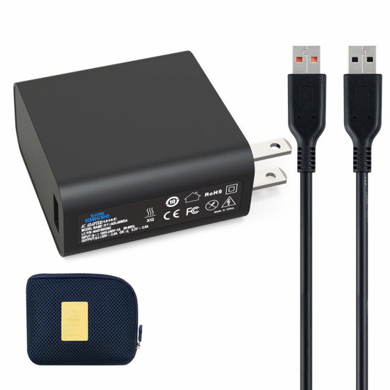 Picture of Yoga Charger for Lenovo Yoga, KSW KINGDO 40W 20V 2A or 5.2V 2A Power Supply for Lenovo Yoga 3 Pro Convertible Ultrabook Tablet with 6.7Ft Power Cord Including a Carrying Pouch