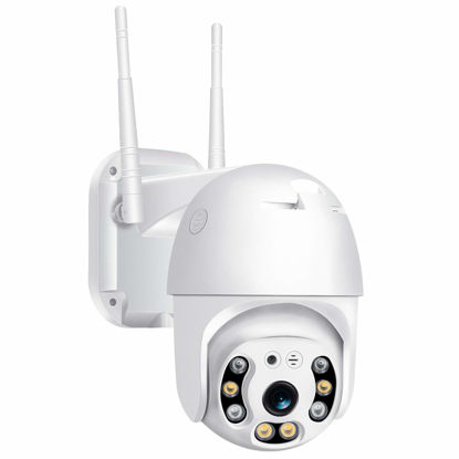Picture of Pan Tilt Outdoor Security Camera, 1080P Home WiFi IP Camera, Pan Tilt Dome Surveillance Cam, Two Way Audio Motion Detection Clear Night Vision Onvif Waterproof CCTV Camera Support Max 128G SD