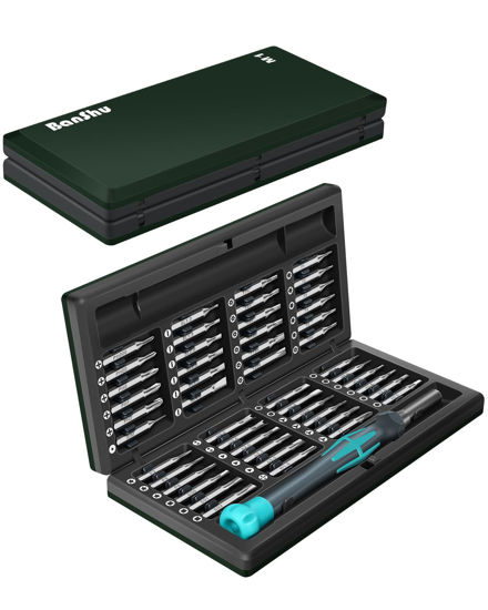 Picture of Banshu 49 in 1 Precision Screwdriver Set, Cool Compact Professional Magnetic Repair Tool Kit for Electronics, Computer, iPhone, Laptop, MacBook, Tablet, PC, PS5, Game Console, Watch, Glasses (Green)