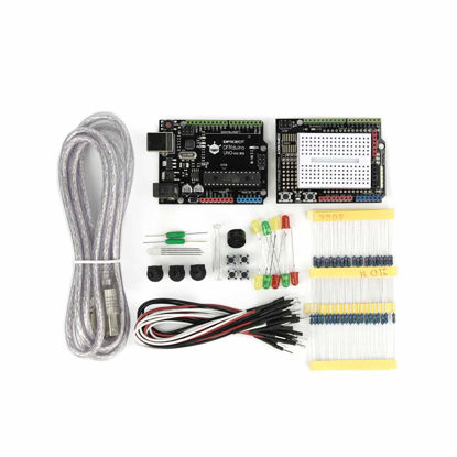 Picture of DFRobot Beginner-Friendly Starter Kit for Arduino: Learn Electronics with Labeled Components (with Uno R3 Inside)