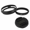 Picture of Haoge LH-X53B 3in1 Lens Hood with Adapter Ring with Cap Set for Fujifilm X100VI Fuji FinePix X70 X100 X100S X100T X100F X100V Camera Black Replaces Fujifilm LH-X100