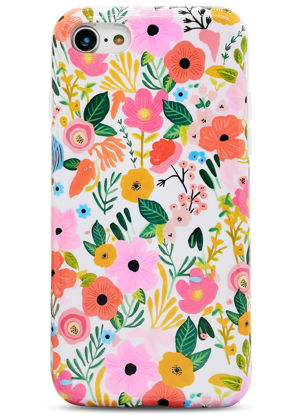 Picture of J.west iPod Touch 7 Case, iPod Touch 6/5 Case, Soft Shockproof Cute Floral Phone Protective Cover for Women, Garden Flower Pattern Design Slim Fit Anti-Scratch Phone Case for Girl
