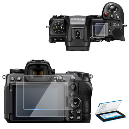 Picture of JJC (2 Pack Screen Protector Compatible for Nikon Z6 III Z6III Camera, 2 Pcs LCD Screen and 4 Pcs Small Screen Tempered Glass Film, Ultra-Thin Clear 9H Anti-Fingerprint Anti-Scrach
