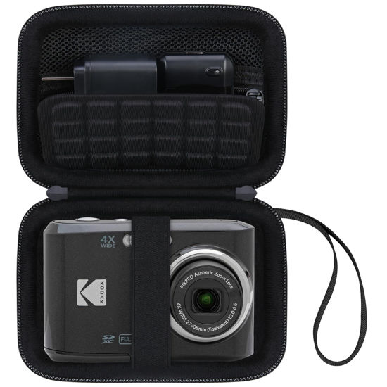 Picture of Canboc Hard Case for KODAK PIXPRO FZ55/ FZ45/ FZ43/ FZ53 16MP Digital Camera, Vlogging Camera Bag, Zipper Mesh Pocket fit Cable, SD Card, Black (Case Only)