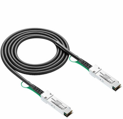 Picture of 40G QSFP+ DAC Cable - 40GBASE-CR4 Passive Direct Attach Copper Twinax QSFP Cable for Ubiquiti, Dell Force10 CBL-QSFP-40GE-PASS-0.5M, Supermicro, Mikrotik, Open Switch Devices, 0.5-meter(1.64ft)