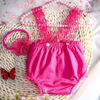 Picture of Ylsteed Newborn Photography Outfits Girl Newborn Photography Props Lace Romper Newborn Baby Photo Shoot Outfits Girls Photo Props (Strap Style - Hot Pink)
