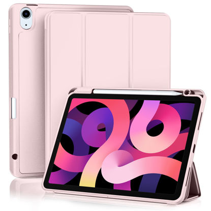 Picture of Akkerds for iPad Air 6th Generation 11 Inch Case M2 2024, iPad Air 5th Generation Case 2022/iPad Air 4th Generation Case 2020 10.9 Inch with Pencil Holder[Auto Sleep/Wake],Trifold Stand Case, Pink