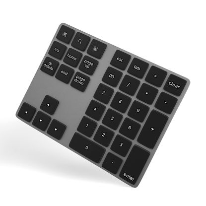 Picture of Foloda Bluetooth Numeric Keypad, Aluminum Rechargeable 34-Keys Wireless Number Pad External 10 Keys Numpad Data Entry Compatible for Laptop MacBook Mac Windows