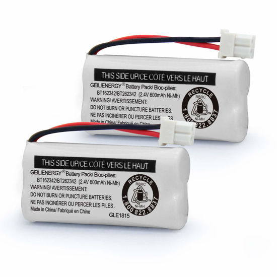 Picture of GEILIENERGY Replacement Battery BT162342 / BT262342 BT166342/BT266342 BT183342/BT283342 Compatible for Cordless Telephones CS6114 CS6419 CS6719 EL52300 CL80111(Pack of 2)