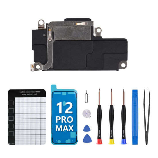 Picture of CYKJGS for iPhone 12 Pro Max Loud Speaker Replacement OEM Loudspeaker Module Buzzer Ringer Sound Audio Part Assembly Complete Repair Tools Kits Incl. Waterproof Sticker for A2342, A2410, A2412, A2411