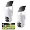 Picture of Dzees Solar Security Cameras Wireless Outdoor, 2K Battery Powered Security Camera, 360° PTZ Camera with Spotlight, Siren, Color Night Vision, AI Dectection, IP66 for Home Security, 2.4GHz 2-Pack