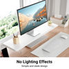 Picture of AFOOYO Monitor Stand Riser,31.5-Inch LED Light Wood Computer Monitor Stand with Adjustable Acrylic Legs,Desk Accessories Desktop Organizer Stand for Computer,Laptop,Printer,PC TV Screen Riser，White