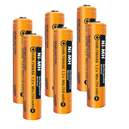 Picture of ZZWJBCYLE 6 Pack NI-MH AAA Rechargeable Battery for 1.2V 750mah HHR-70AAAB AAA Batteries for Panasonic Cordless Phones, Remote Controls, Electronics