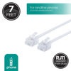 Picture of Power Gear Telephone Line Cord, 7 ft (Pack of 10), Phone Cord, Modular Jack Ends, Works for Phone, Modem or Fax Machine, for Use in Home or Office, White, 52233