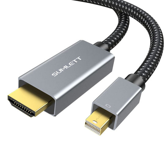Picture of Mini DisplayPort (Mini DP) to HDMI Cable, Thunderbolt 2 to 4K HDMI Nylon Braided Cable Adapter Support 2K,1080P Compatible with MacBook Air/Pro, Microsoft Surface Pro/Dock, Monitor, Projector (6.6ft)