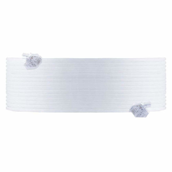 Picture of power gear Telephone Line Cord, 50 Feet, Ultra-Thin Phone Cord, Modular Jack Ends, Works for Phone, Modem or Fax Machine, for Use in Home or Office, White, 76325