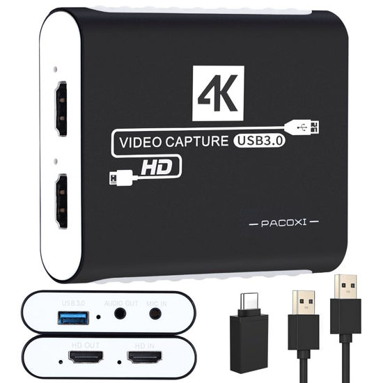 Picture of USB 3.0 Video Capture Card,1080P HDMI Recorder Game Capture Card for Windows/Mac OS,Compatible with Switch/PS5/PS4/Xbox/PC/Camera for OBS,Twitch,TikTok,YouTube Live Streaming and Recording