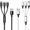 Picture of Multi USB Charging Cable 3A, 3 in 1 Fast Charger Cord Connector with Dual Phone/Type C/Micro USB Port Adapter, Compatible with Tablets Phone 12 11 Pro 8 7 6 Samsung Galaxy (4FT/2Pack Charging Only)