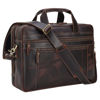 Picture of TIDING Vintage Genuine Leather Briefcase for Men 17.3 Inch Computer Bag Business Travel Messenger Bag Attache Case