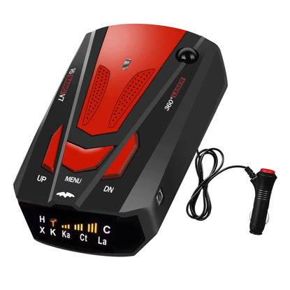 Picture of New Radar Detector for Cars with Voice Speed Prompt, 360 ° Detection，Vehicle Speed Alarm System, Led Display, City/Highway Mode, Gifts for Husbands,Boyfriends (red)