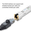 Picture of QSFPTEK 10GBase-T Module, SFP to RJ45, 10G Copper SFP+ Transceiver, 10Gbe Optical Ethernet Mini Gbic 10 giga Computer Networking Transceiver Compatible for Mellanox MFM1T02A-T, up to 30m