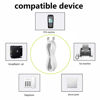 Picture of Long Telephone Extension Cord 20FT, White, Phone Cable Line Wire with Standard RJ11 Plug, 1 Phone Line Splitter, 1 in-line Coupler and 15 Cable Clip Holders for Telephone Calling Communication