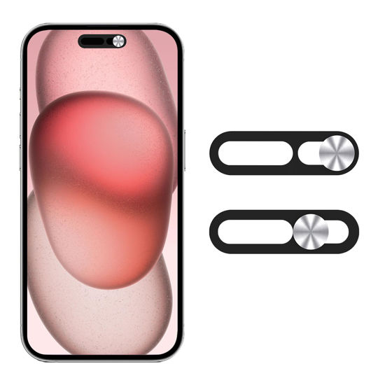 Picture of MakLuen Phone Camera Cover,Webcam Cover Compatible for Phone 14 Pro/14 Pro Max/15/15 Plus/15 Pro/15 Pro Max,Protect Privacy and Security,Not Affect Facial Recognition(Silver)