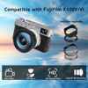 Picture of FotoZ Conversion Lens for Fujifilm X100V / X100VI, 49mm 0.75x Wide Angle & Macro 2 in 1 Lens with Lens Hood, Lens & Filter Adapter Ring (Silvery)