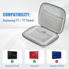Picture of ProCase Hard Carrying Case Compatible for Samsung T7/ T7 Touch Portable SSD with 2 Cable Ties, Shockproof Travel Organizer for T7/ T7 Touch 500GB 1TB 2TB USB 3.2 External Solid State Drives -Navy