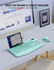 Picture of Wireless Keyboard and Mouse Combo - Full-Sized Ergonomic Keyboard with Wrist Rest, Phone Holder, Sleep Mode, Silent 2.4GHz Cordless Keyboard Mouse Combo for Computer, Laptop, PC, Mac, Windows (Green)