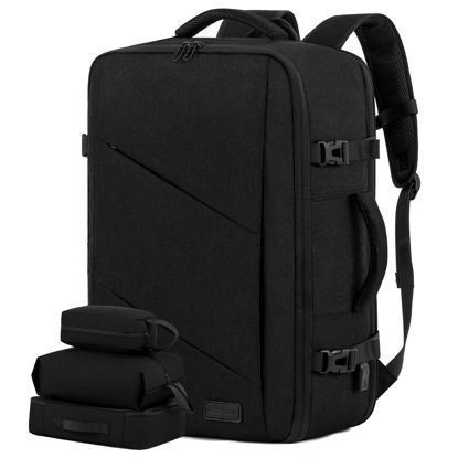 Picture of LOVEVOOK Travel Carry on Backpack, Large 40L Personal Item Travel Bag for Men & Women Flight Approved with 3 Packing Cubes, Suitcase Water Resistant Luggage Daypack Business Weekender Bag, Black