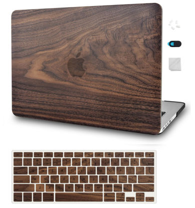 Picture of KECC Case Compatible with MacBook Air 13 inch Case 2022 2021 2020 Release A2337 M1 A2179 Retina Display + Touch ID Protective Plastic Hard Shell + Keyboard Cover (Walnut Wood)