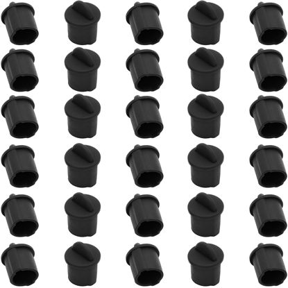 Picture of 30 Pcs BNC Silicone Protectors Cap Female Port Cover Anti Dust Stopper Plug Cover Protector Cap,Style A,Black